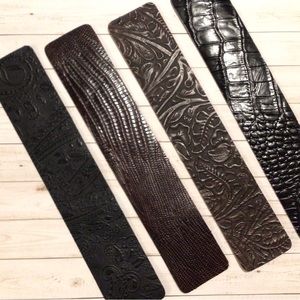 Set of 4 genuine Leather bookmarks